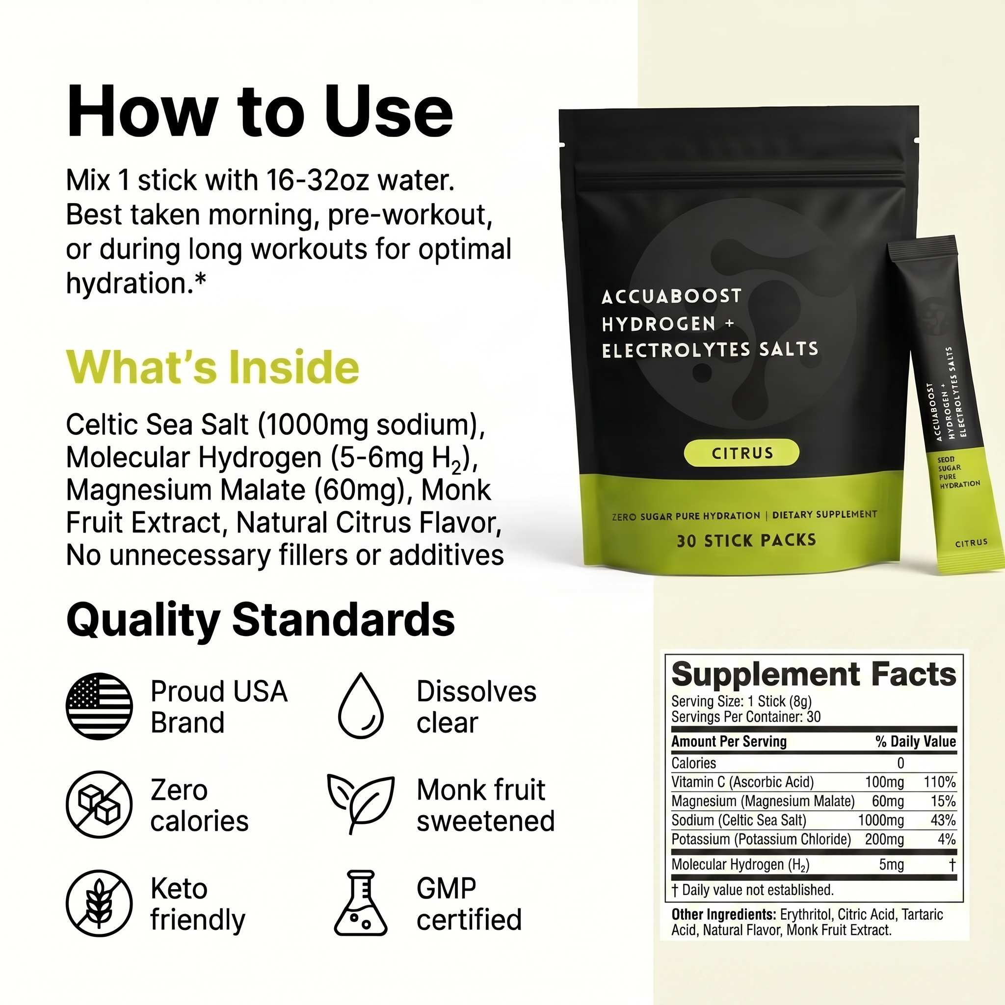 AccuaBoost Electrolytes Salts+ Hydrogen AccuaBoost