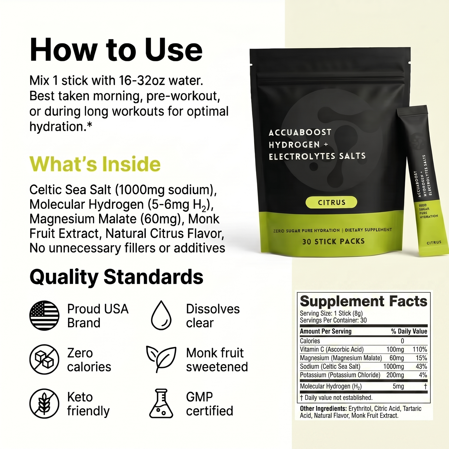 AccuaBoost Electrolytes Salts+ Hydrogen AccuaBoost