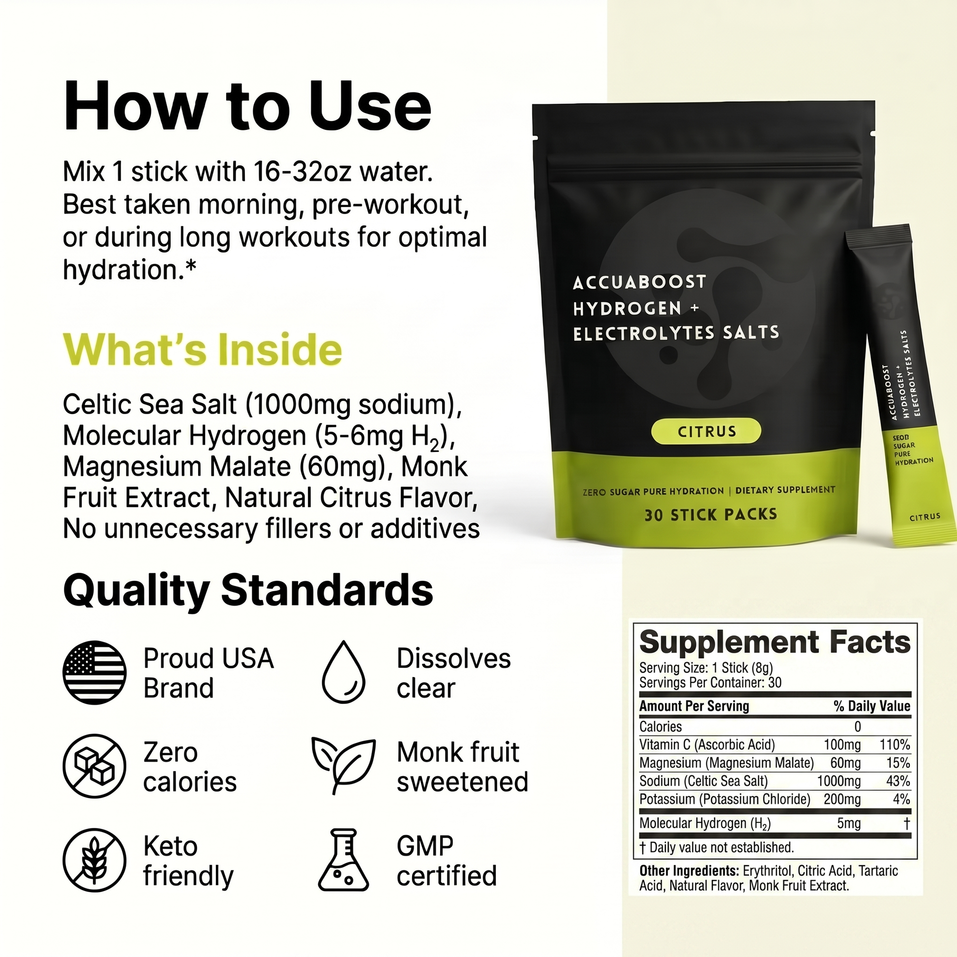 AccuaBoost Electrolytes Salts+ Hydrogen AccuaBoost